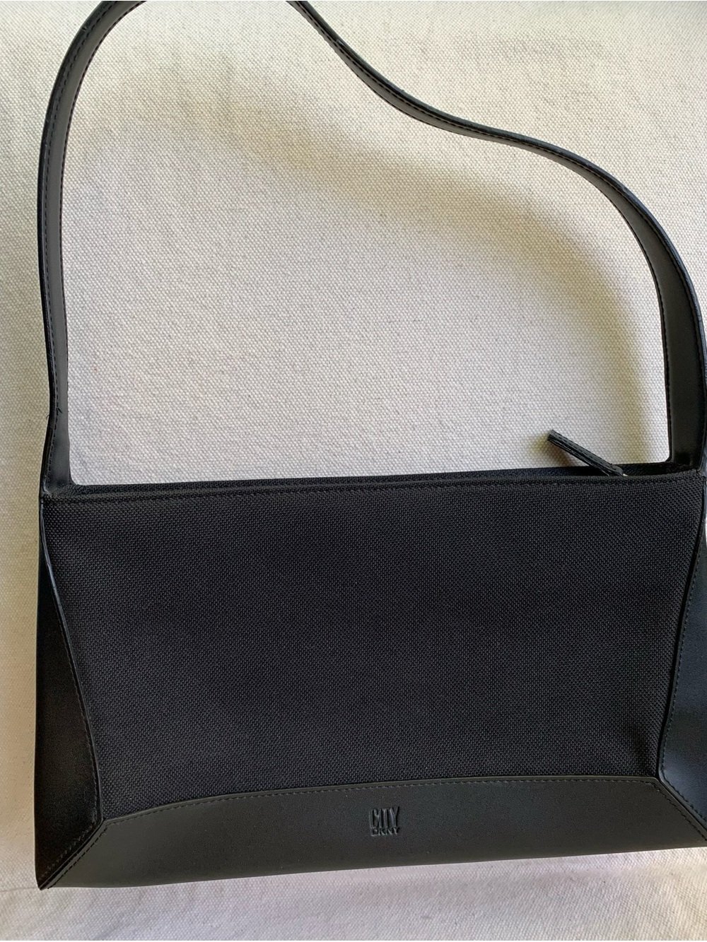 DKNY Black Canvas & Leather Shoulder Bag